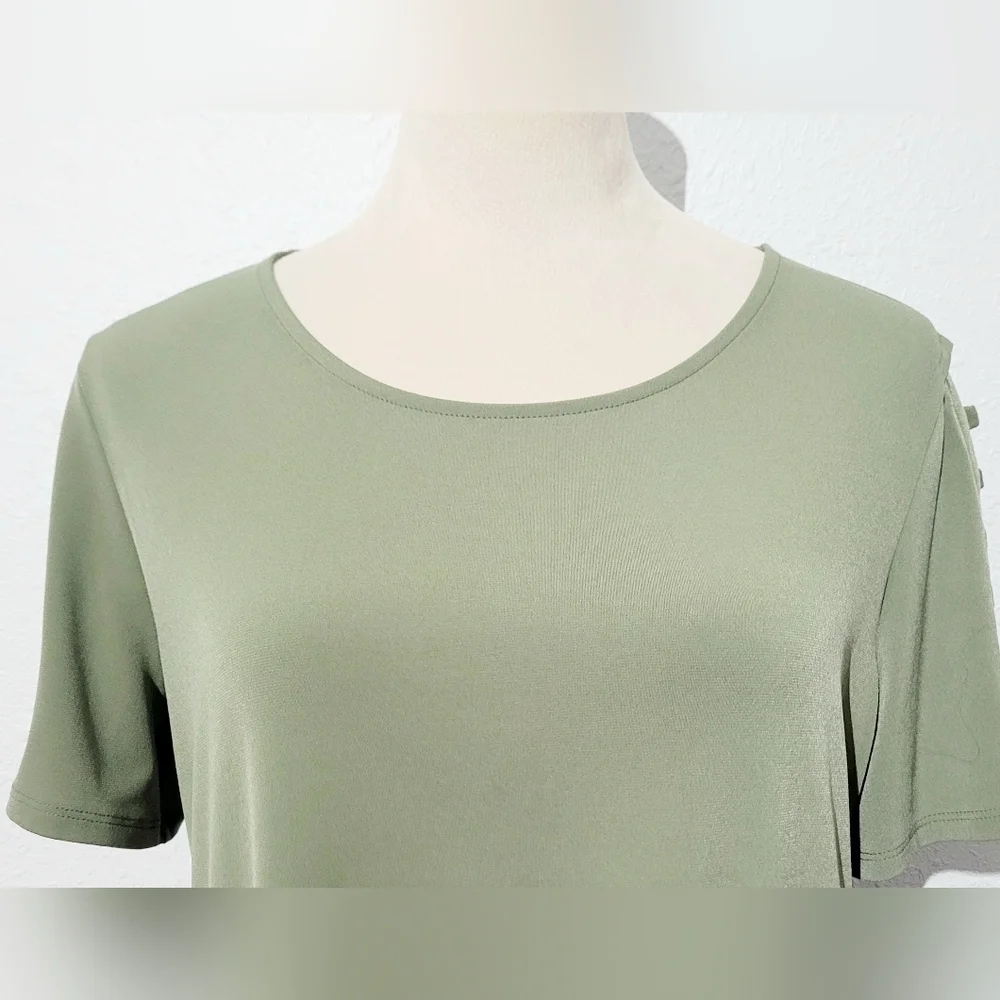 Michael Michael Kors Womens Top Size Large Olive Green Ladder-Cut Sleeve Detail - Picture 3 of 11